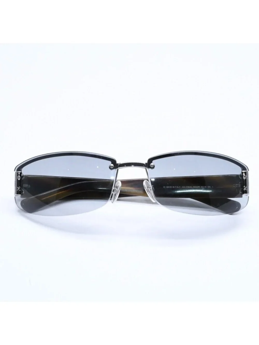 Gucci Sunglasses Eyewear Khaki Lens Temple Silver